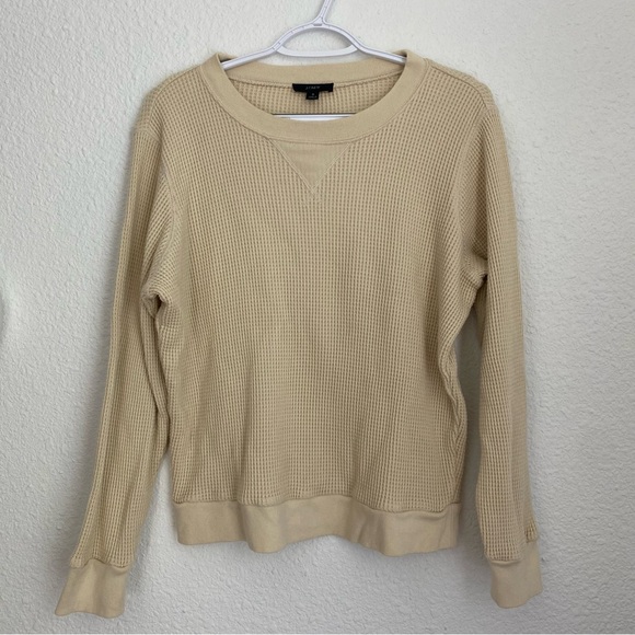 J. Crew Sweaters - J. Crew beige off white waffle knit long sleeve sweatshirt sweater top size S